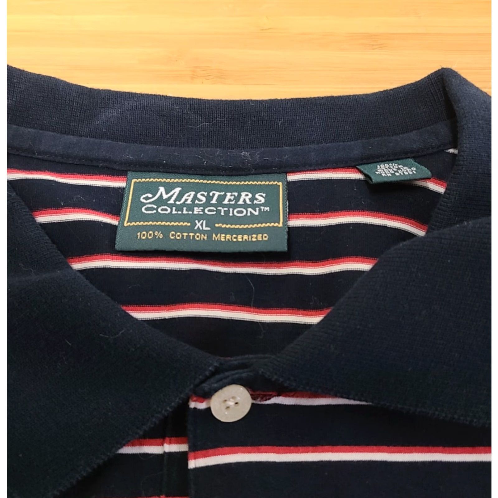 Vintage Masters Collection Polo Shirt Striped Augusta Black Red XL Men Size US XL / EU 56 / 4 - 3 Thumbnail