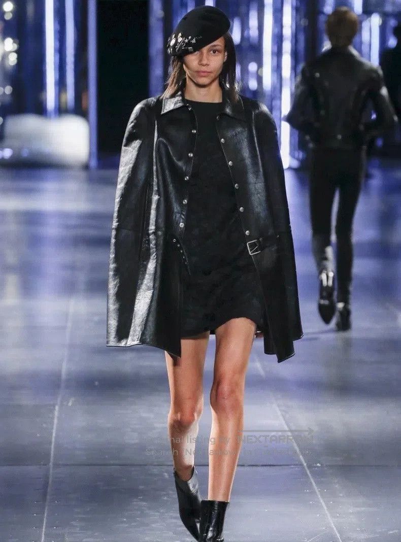 Saint Laurent Paris Saint Laurent Paris Leather Cloak Shawl i Size XXS / US 00 / IT 34 - 2 Thumbnail