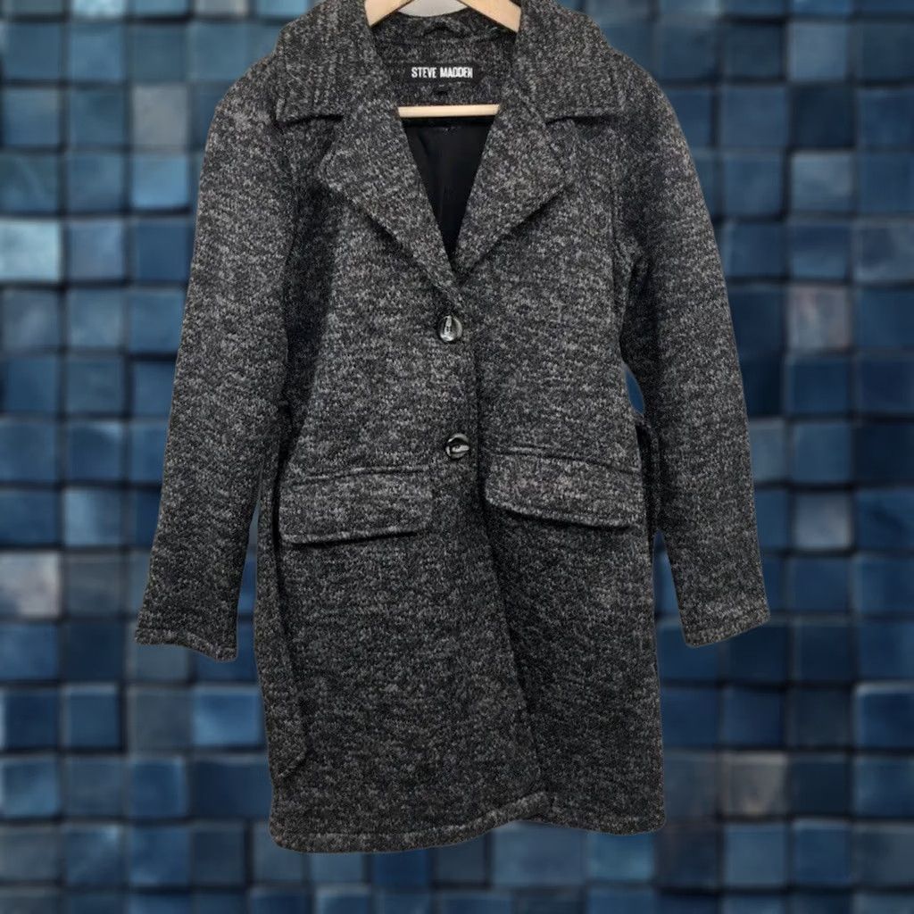 Steve Madden Steve Madden Gray Oversized Button-Up Winter Coat Women's Small Pea Coat Mens? No. Size S / US 4 / IT 40 - 1 Thumbnail