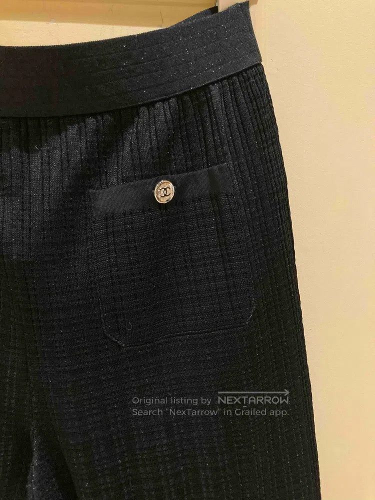 Chanel Chanel 23a Dakar black glitter trousers Size 25" / US 0 / IT 36 - 3 Thumbnail