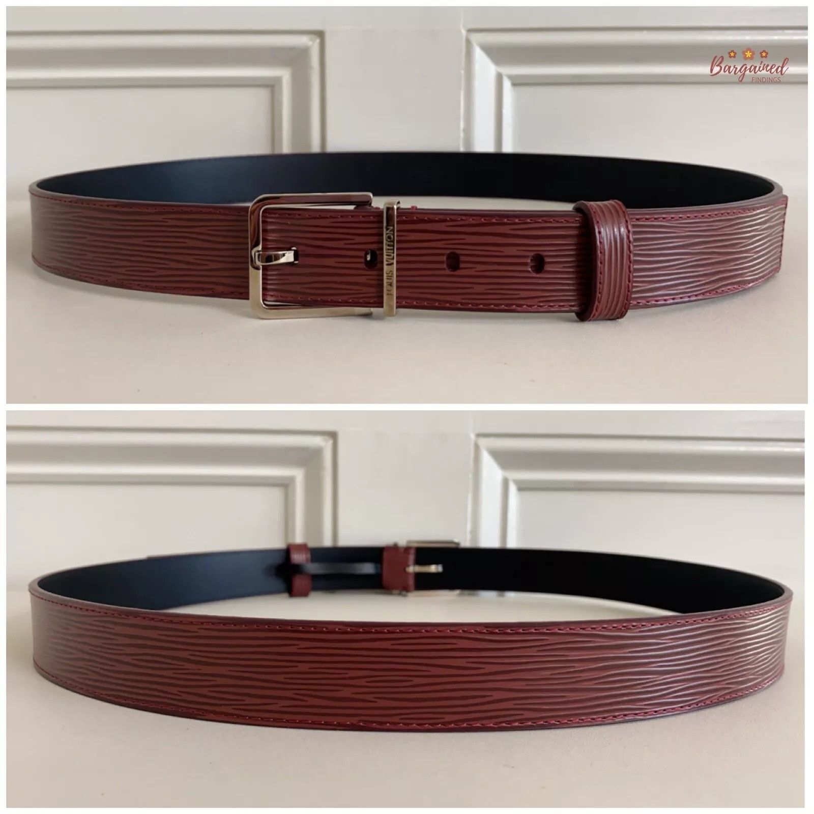Louis Vuitton Louis Vuitton Epi Leather Silver Metal Square Buckle Belt Size 36 - 4 Thumbnail
