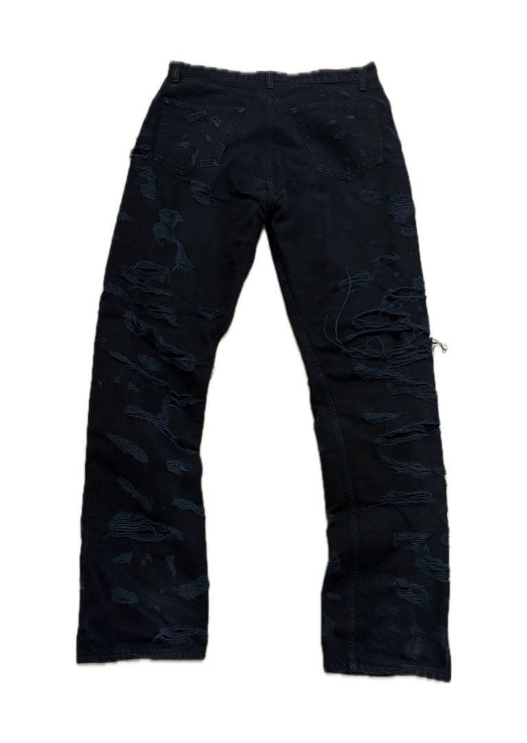 Siberia Hills SIBERIA HILLS Distressed Denim Pants Black L Size US 32 / EU 48 - 2 Thumbnail