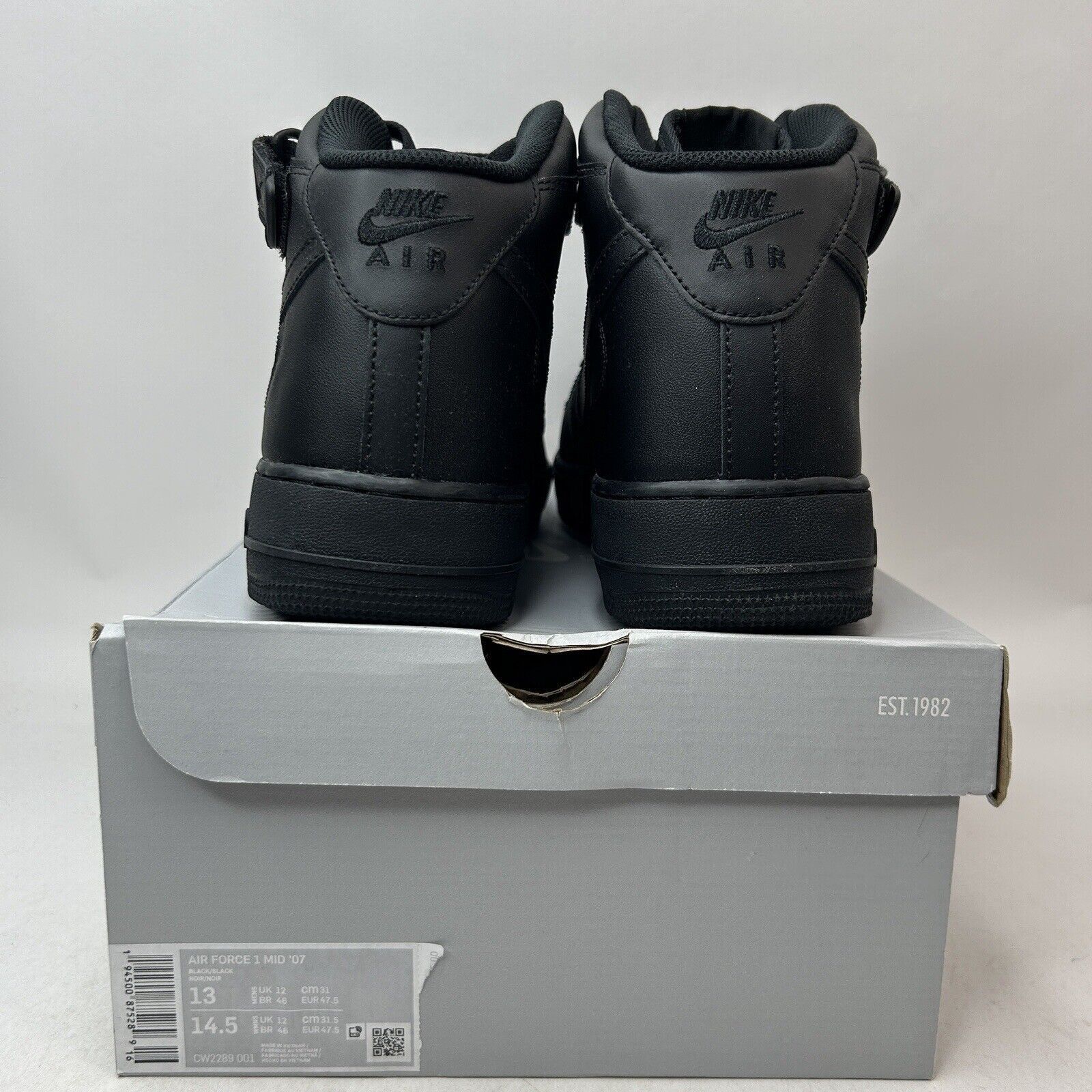 Nike Nike Air Force 1 Mid '07 "Triple Black" 2024 Size US 13 / EU 46 - 4 Thumbnail