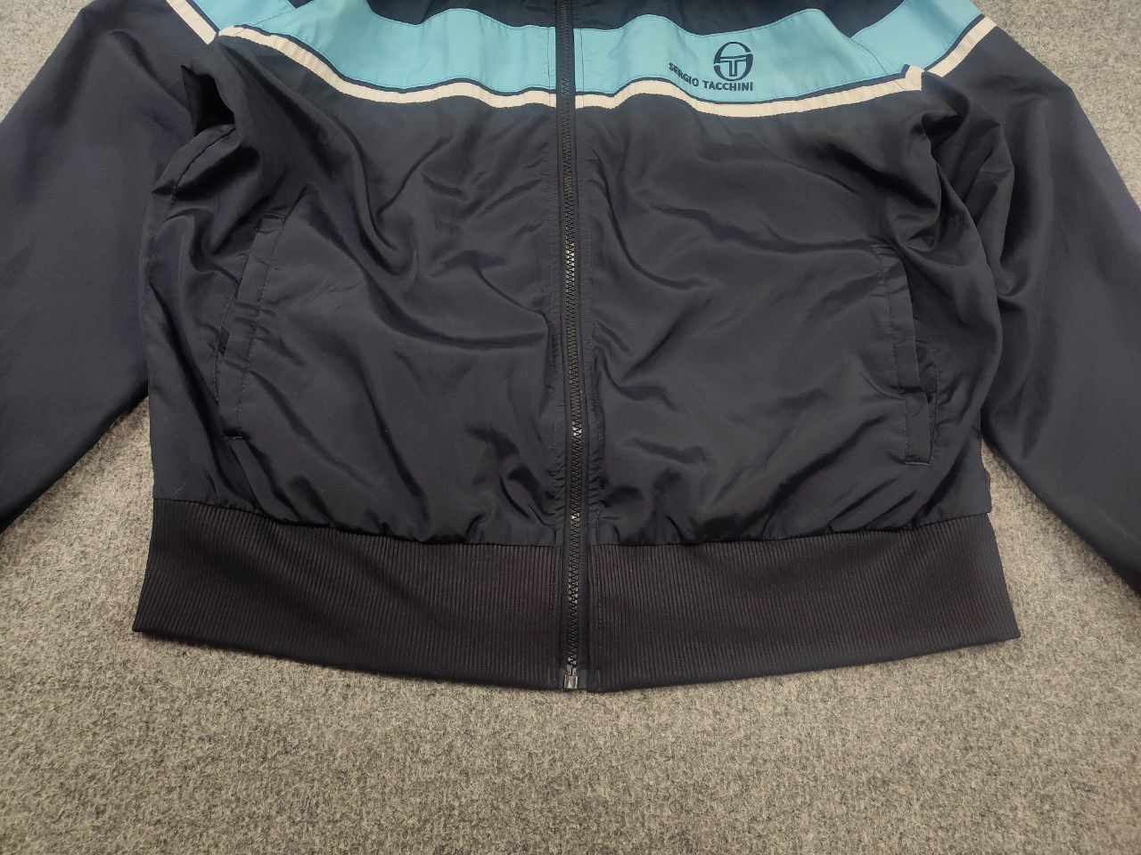 Sergio Tacchini Sergio Tacchini Light navy Logo jacket Zip Hoodie Vintage Size US L / EU 52-54 / 3 - 5 Thumbnail