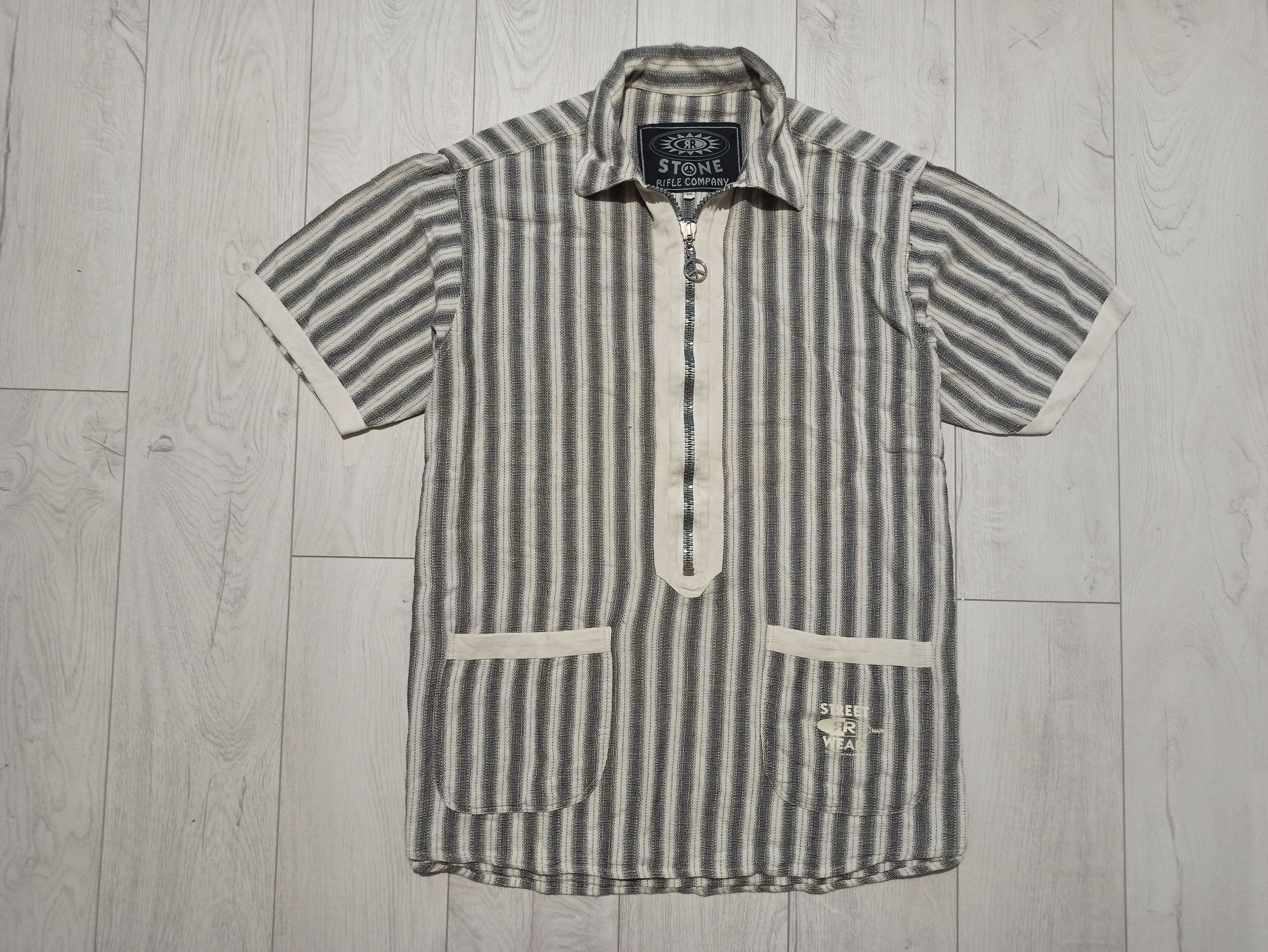 RIFLE Rifle Stone Co Archive 90s Peace Sign Zip Shirt Size US L / EU 52-54 / 3 - 1 Thumbnail
