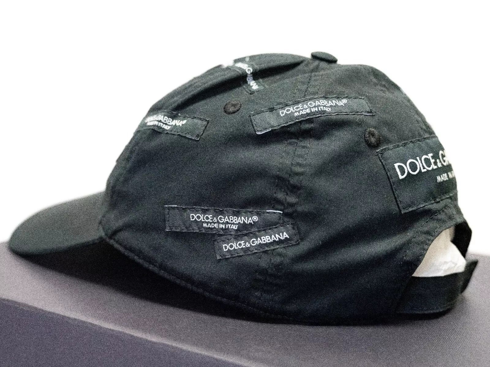 Dolce & Gabbana DOLCE GABBANA LOGOMANIA Black Logo Label Tag Baseball Cap Size ONE SIZE - 4 Thumbnail