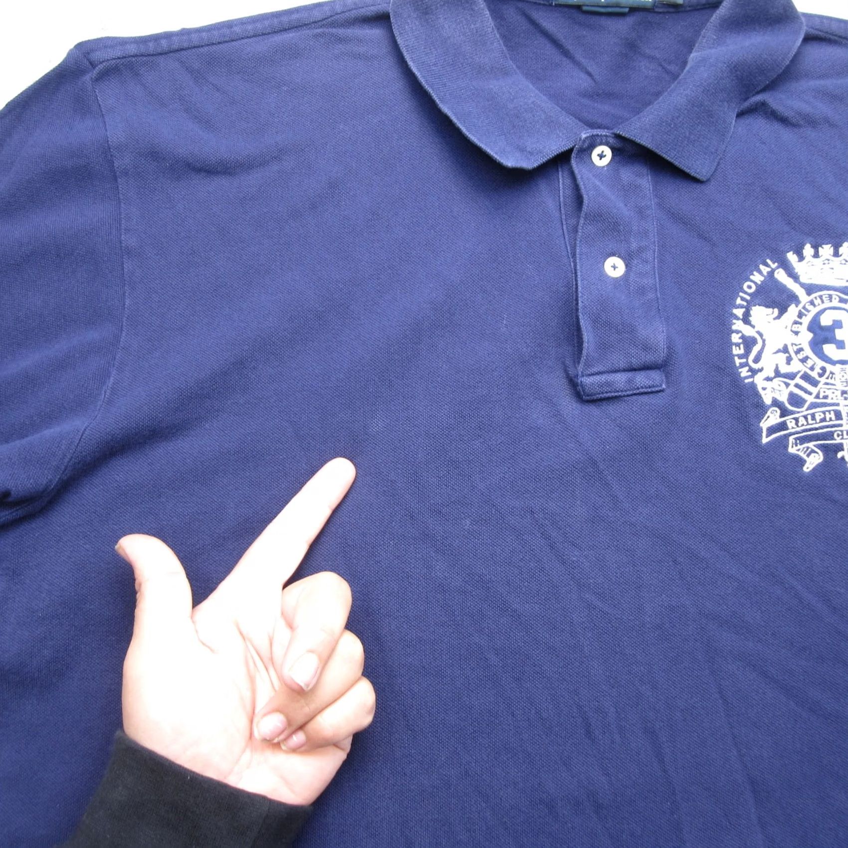 Polo Ralph Lauren VINTAGE Ralph Lauren Polo Shirt Mens 2XL International Challenge Cup PRL NYC Crest Blue Size US XXL / EU 58 / 5 - 4 Thumbnail