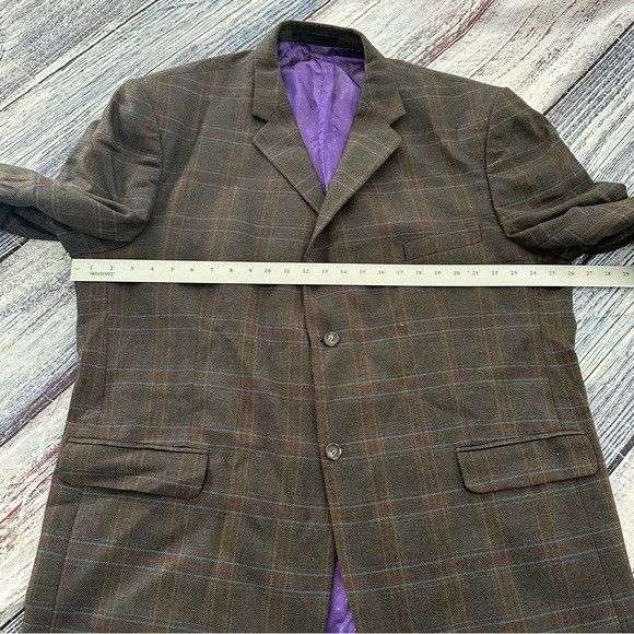 Other CHAGALL De France 100% Wool Brown Plaid Men's Blazer - Class Size 50L - 10 Thumbnail