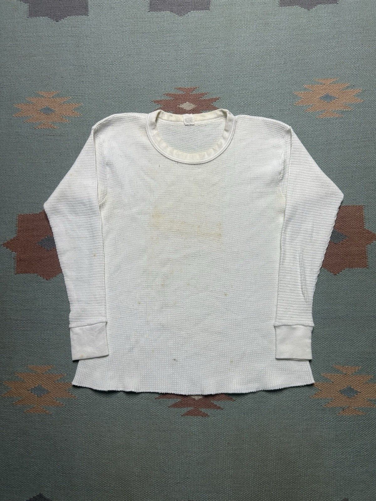 Vintage Vtg 70s 80s waffle knit thermal shirt blank base women’s XL Size XL / US 12-14 / IT 48-50 - 1 Thumbnail