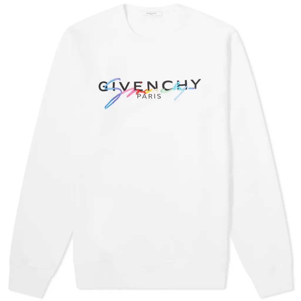 Givenchy Rainbow Signature Logo Sweatshirt White Tops