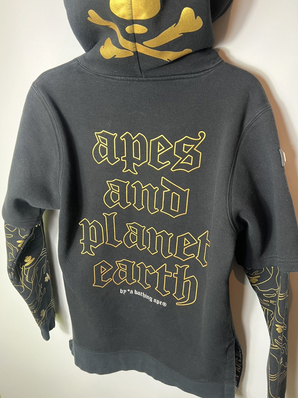 Aape Aape and Planet Earth Gold Outline Double Sleeve Hoodie Size US M / EU 48-50 / 2 - 12 Thumbnail