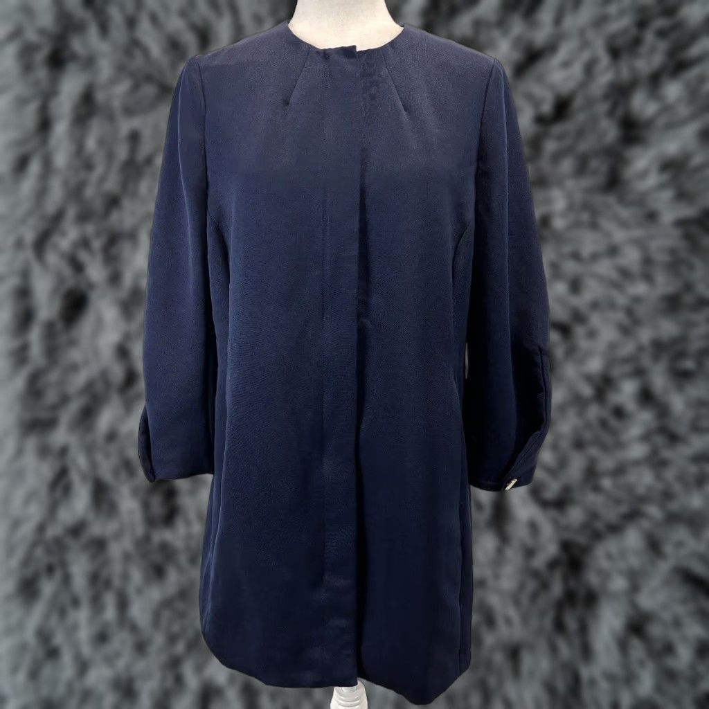 Vintage Chico's Faille Topper Jacket Sz 1 US Medium Navy 3/4 Sleeve Full Zip Womens Jacket Size M / US 6-8 / IT 42-44 - 1 Thumbnail