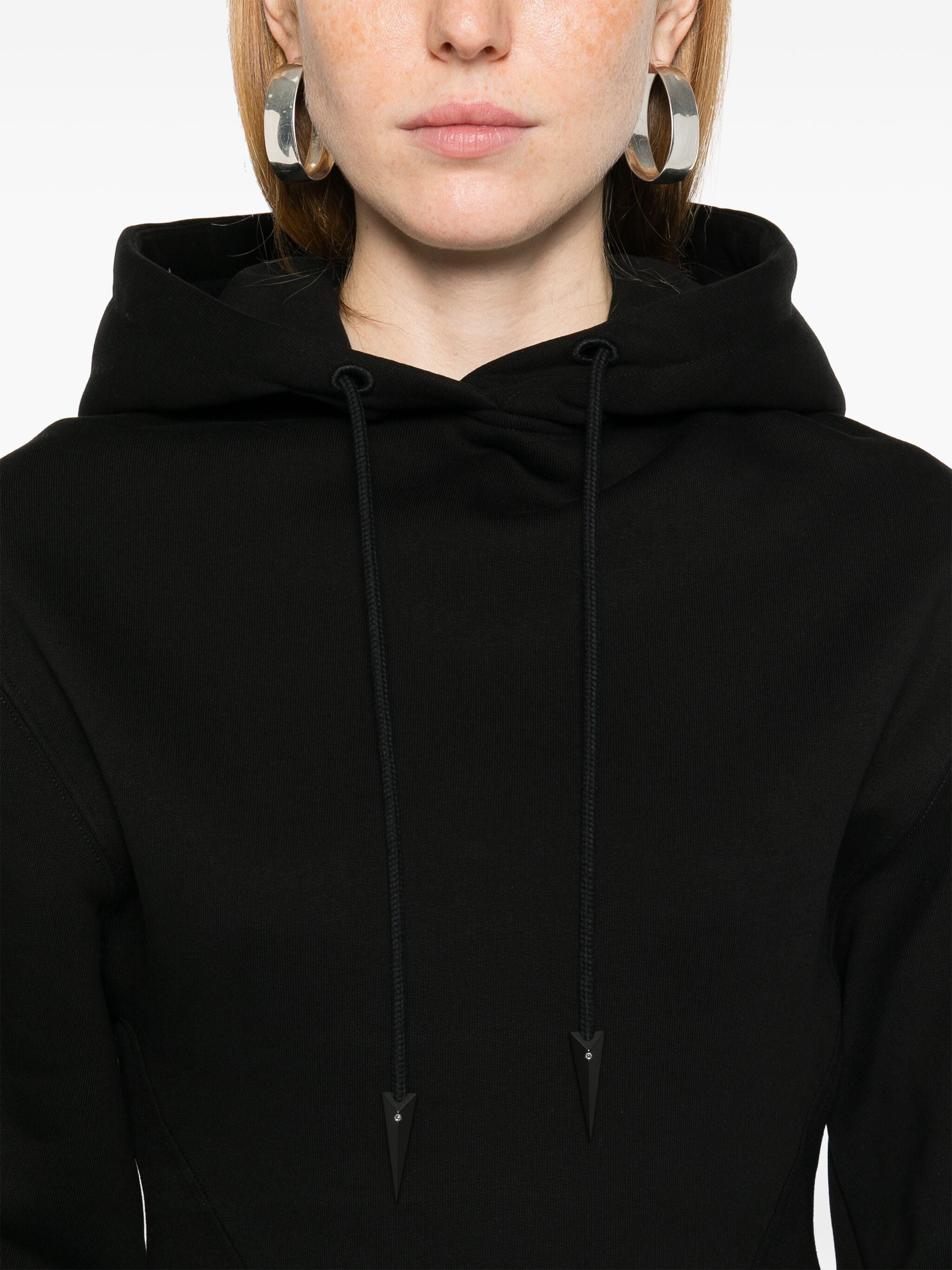 Mugler o1s22i1n1024 Hooded Body Sweatshirt in Black Size L / US 10 / IT 46 - 5 Thumbnail