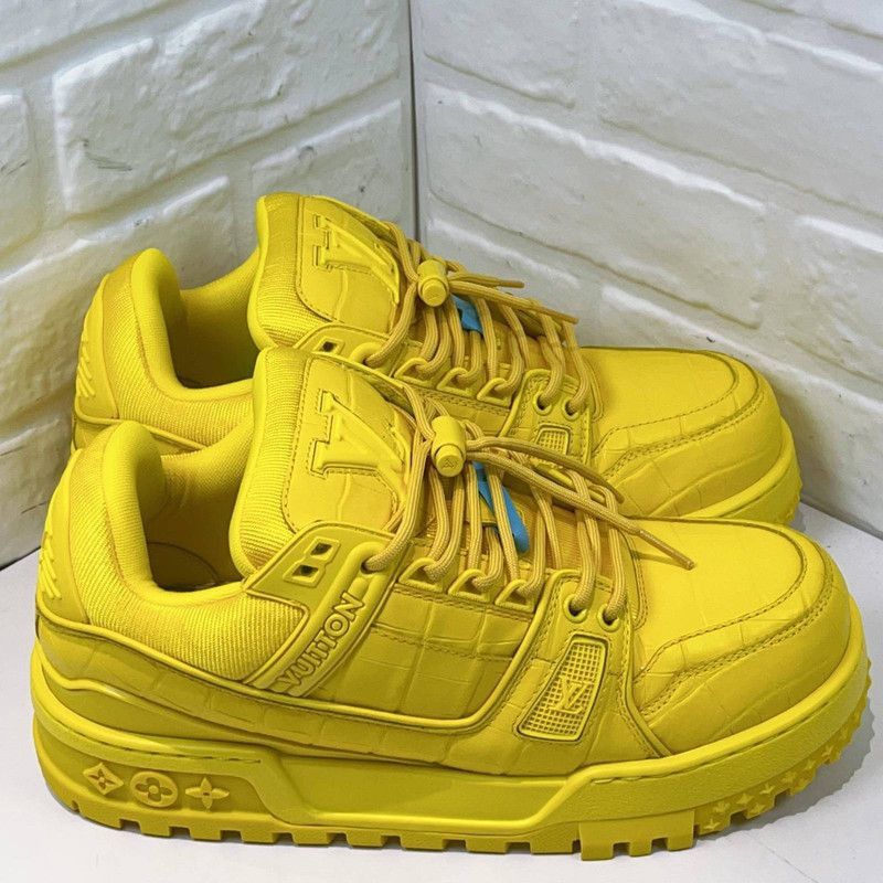 Louis Vuitton Louis Vuitton Trainer Maxi Low-Top Sneakers in Yellow -2508 Size US 9.5 / EU 42-43 - 2 Thumbnail