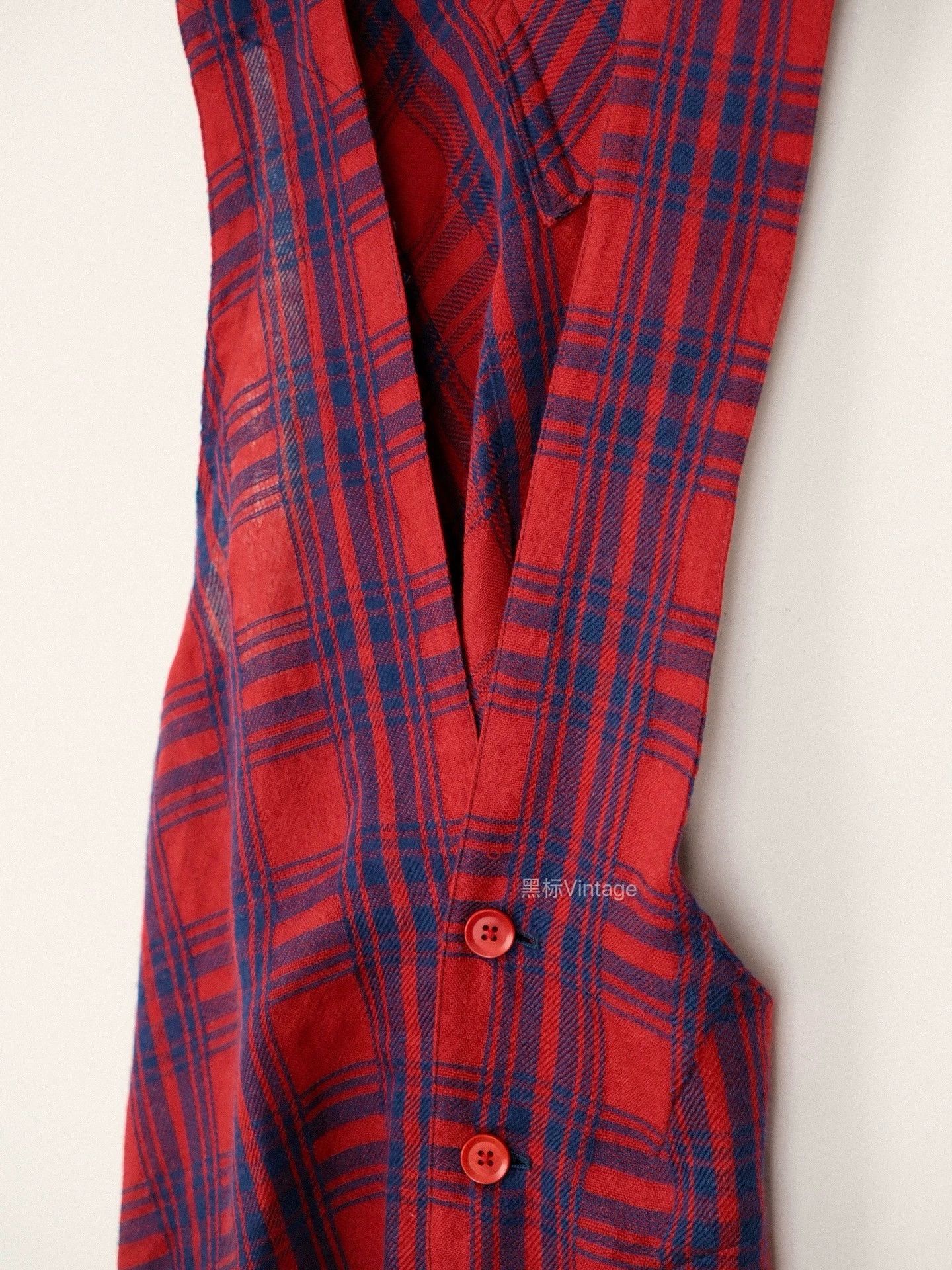 Yohji Yamamoto Yohji Yamamoto 07AW Asym Check Red/Blue Dress Women's Size L / US 10 / IT 46 - 6 Thumbnail