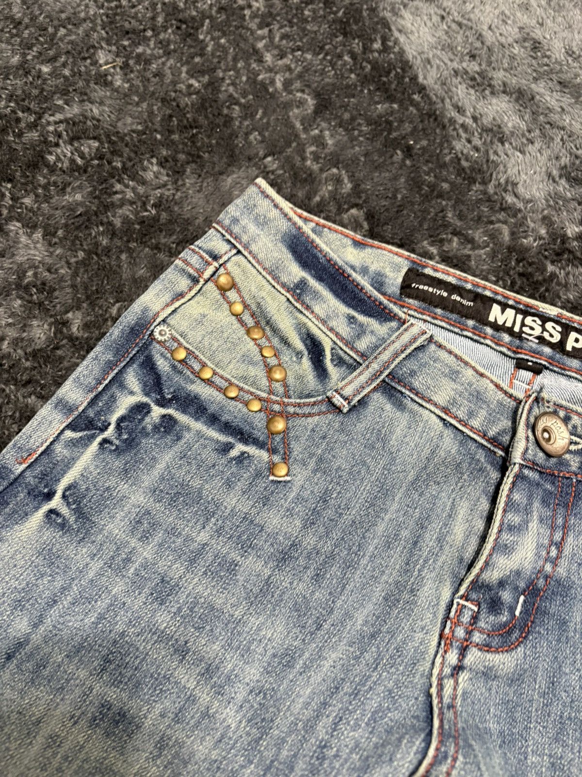 Miss Sixty Vintage Faded Distressed Y2K Flared Jeans Miss Sixty Style Size 27" / US 4 / IT 40 - 5 Thumbnail