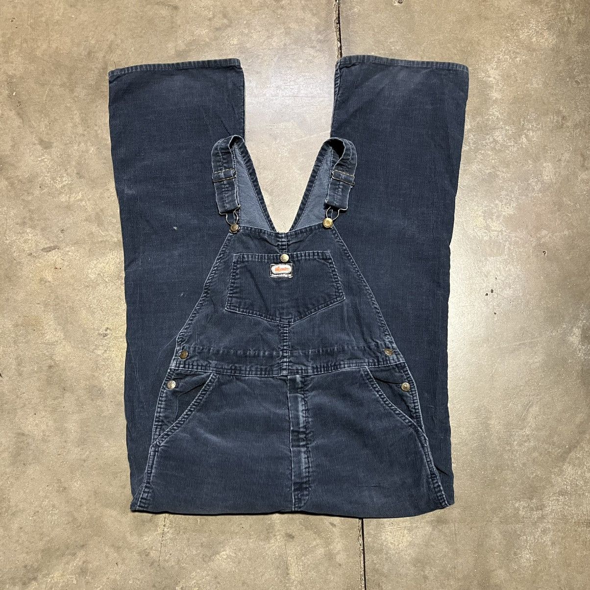Vintage 80s OshKosh BGosh Corduroy Flare Overall Bibs USA