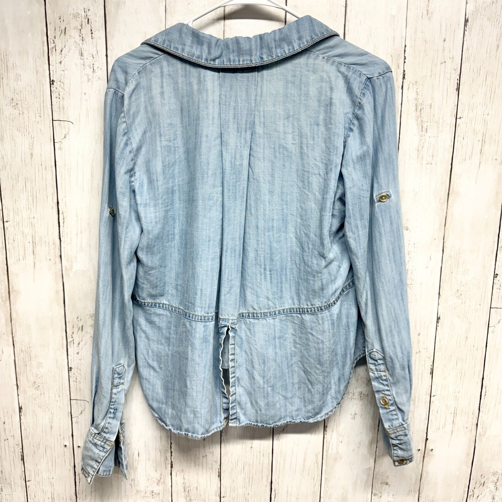 Other Cloth & Stone SM Long Sleeve Chambray Shirt Split Back Vent Size S / US 4 / IT 40 - 4 Thumbnail
