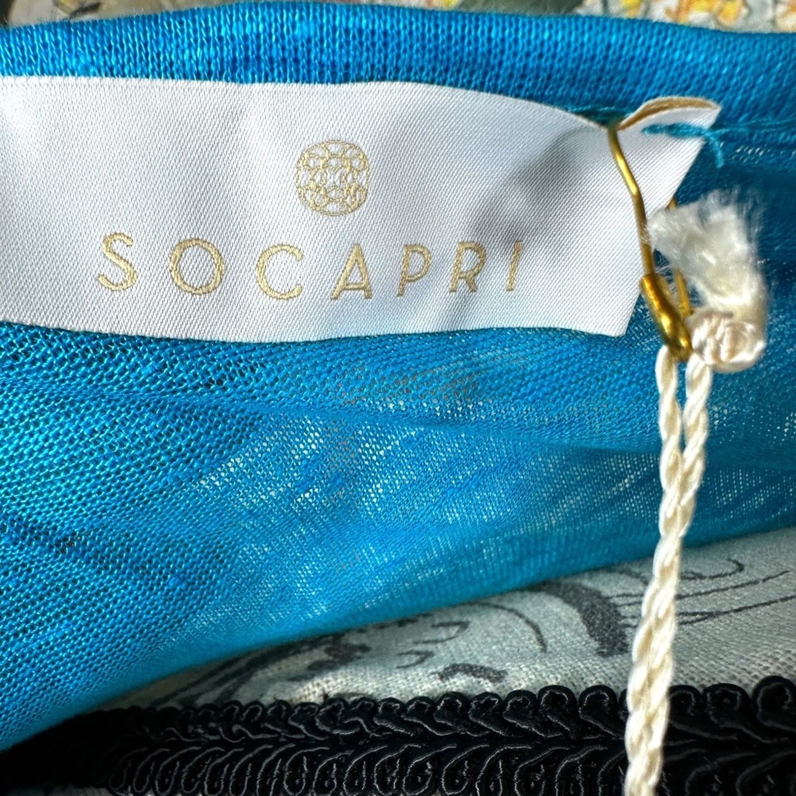 Other Socapri Tank Top 100% Flax Mediterranean Blue Made Italy L Size L / US 10 / IT 46 - 17 Thumbnail