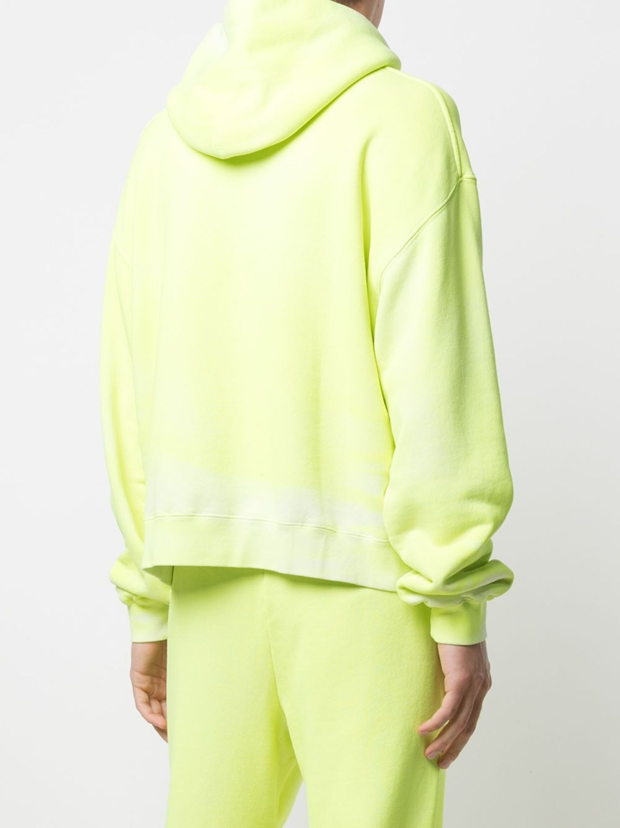 Alexander Wang Fluorescent Yellow Dyed Logo Print Oversized Hoodie Size US XL / EU 56 / 4 - 3 Thumbnail
