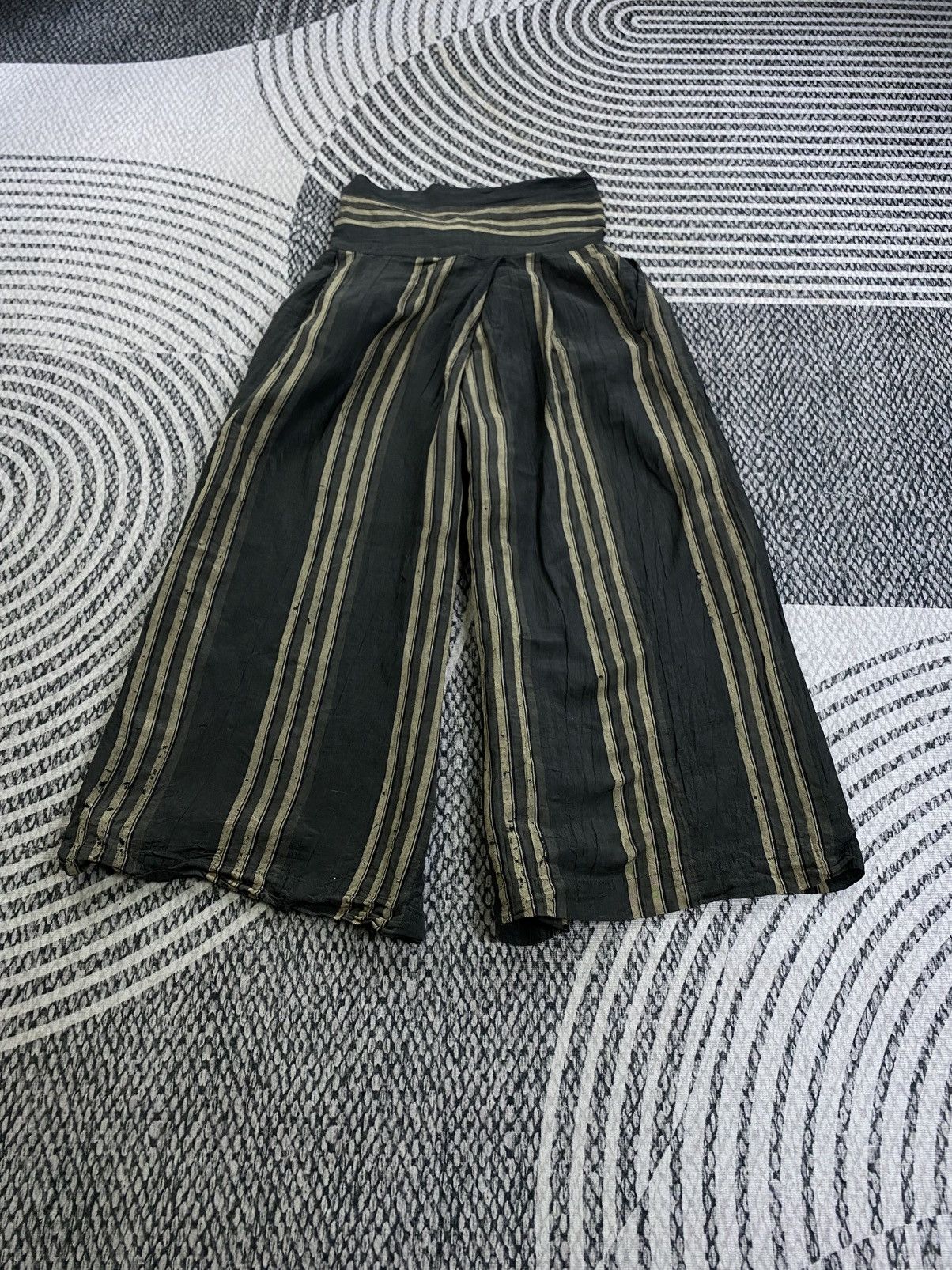 Issey Miyake 🔥RARE 70s Vintage Issey Miyake Striped Hakama Pants Size US 28 / EU 44 - 2 Thumbnail