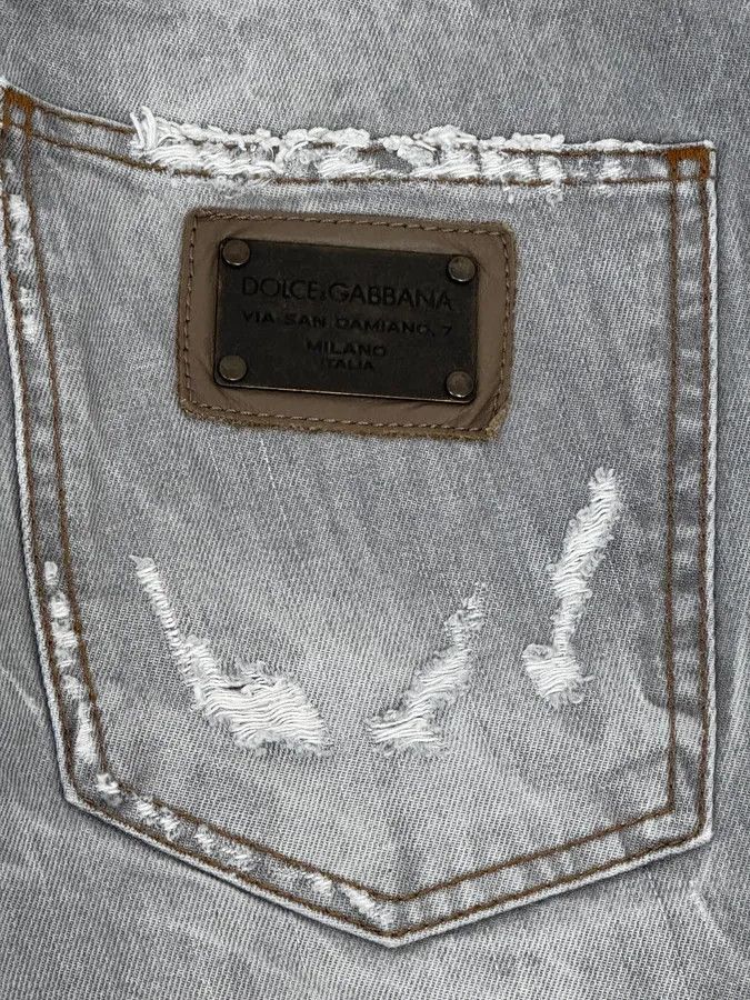 Dolce & Gabbana AW2010 Dolce & Gabbana Distressed Grey Denim Jeans Size 28" / US 6 / IT 42 - 11 Thumbnail
