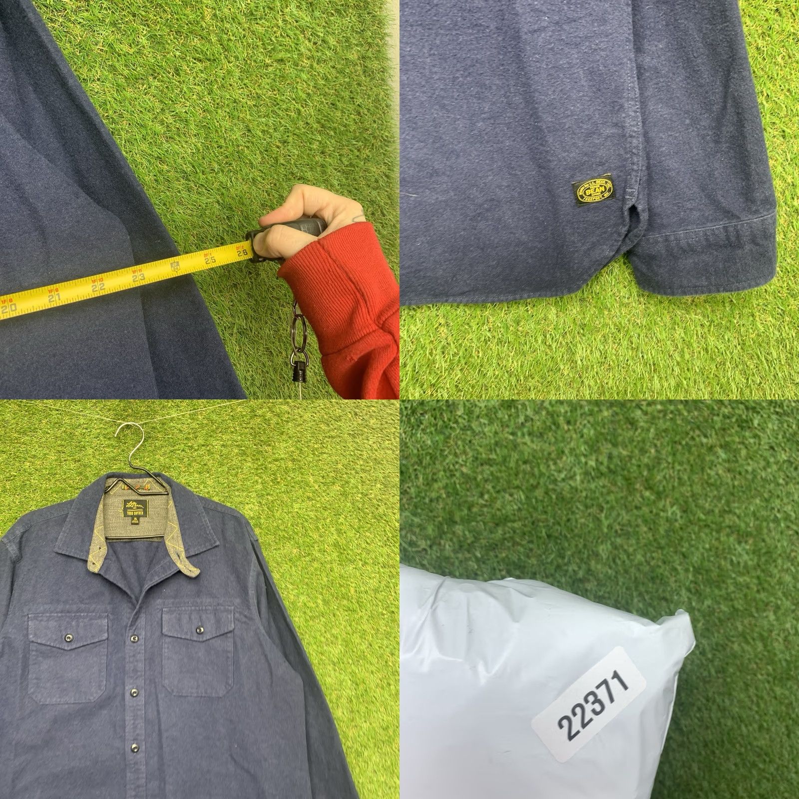 Vintage L.L. Bean x Todd Snyder Shirt Mens XL Chamois Heavyweight Blue Flannel Work Button-Up Chest Pocket Solid Pattern Casual Workwear Jeans? Size US XL / EU 56 / 4 - 8 Thumbnail