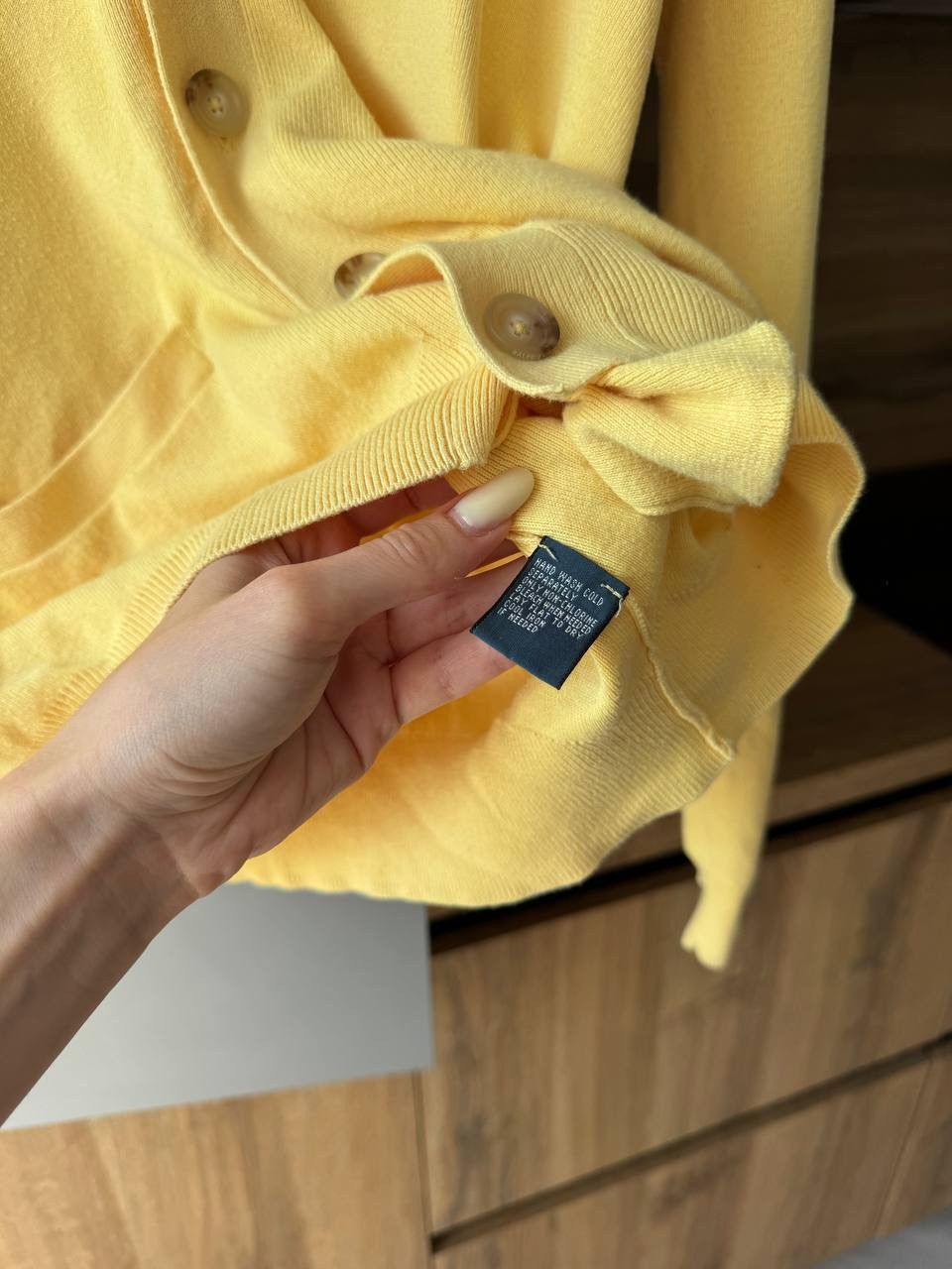 Polo Ralph Lauren 90s ‘Polo Ralph Lauren’ Yellow Wool Cardigan Knit Sweat Size US S / EU 44-46 / 1 - 3 Thumbnail