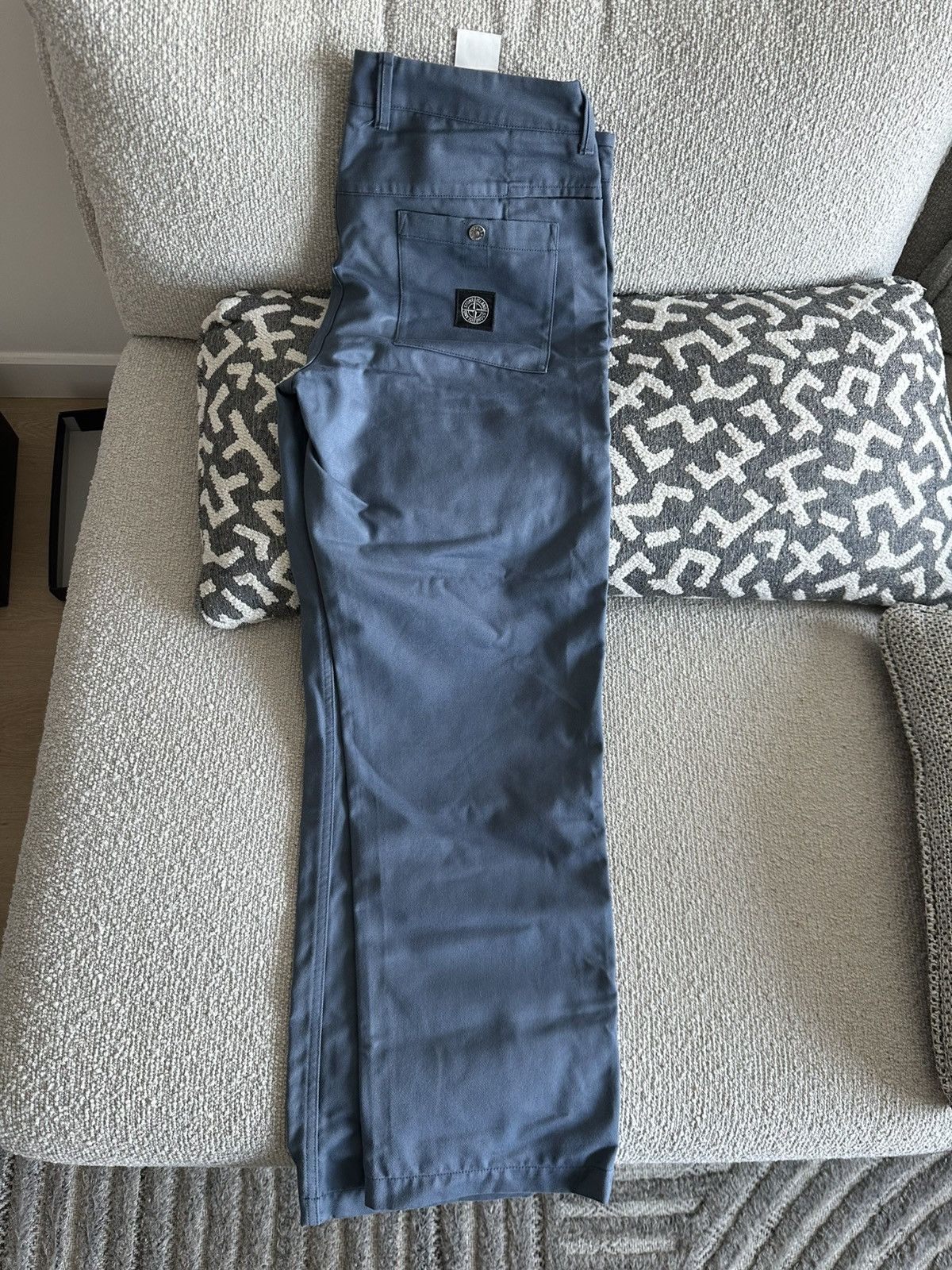 Stone Island Light blue polyester canvas pants stone island Size US 34 / EU 50 - 4 Thumbnail