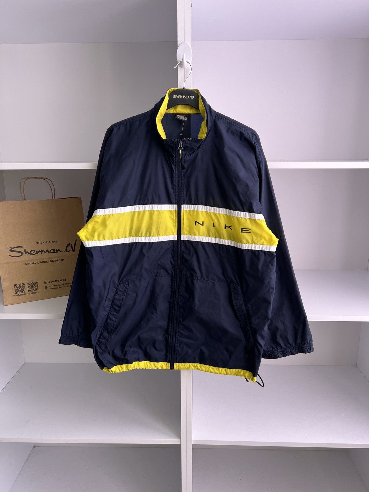 Nike × Vintage Vintage Nike swoosh track jacket drill streetwear y2k Size US M / EU 48-50 / 2 - 1 Thumbnail