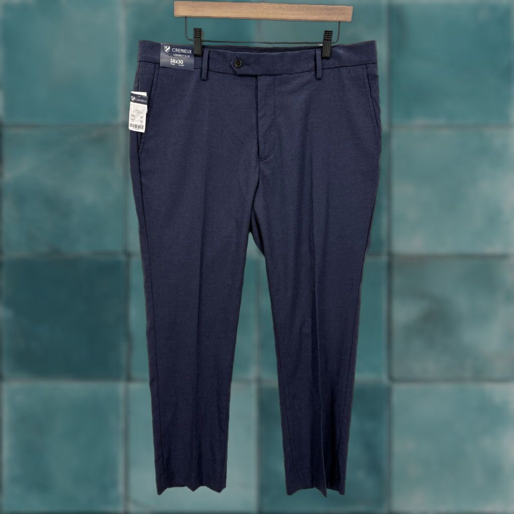 Cremieux Cremieux Blue Dress Pants Mens 38x30 Navy Heather Regular Fit Stretch Business Pants Size US 38 / EU 54 - 1 Thumbnail