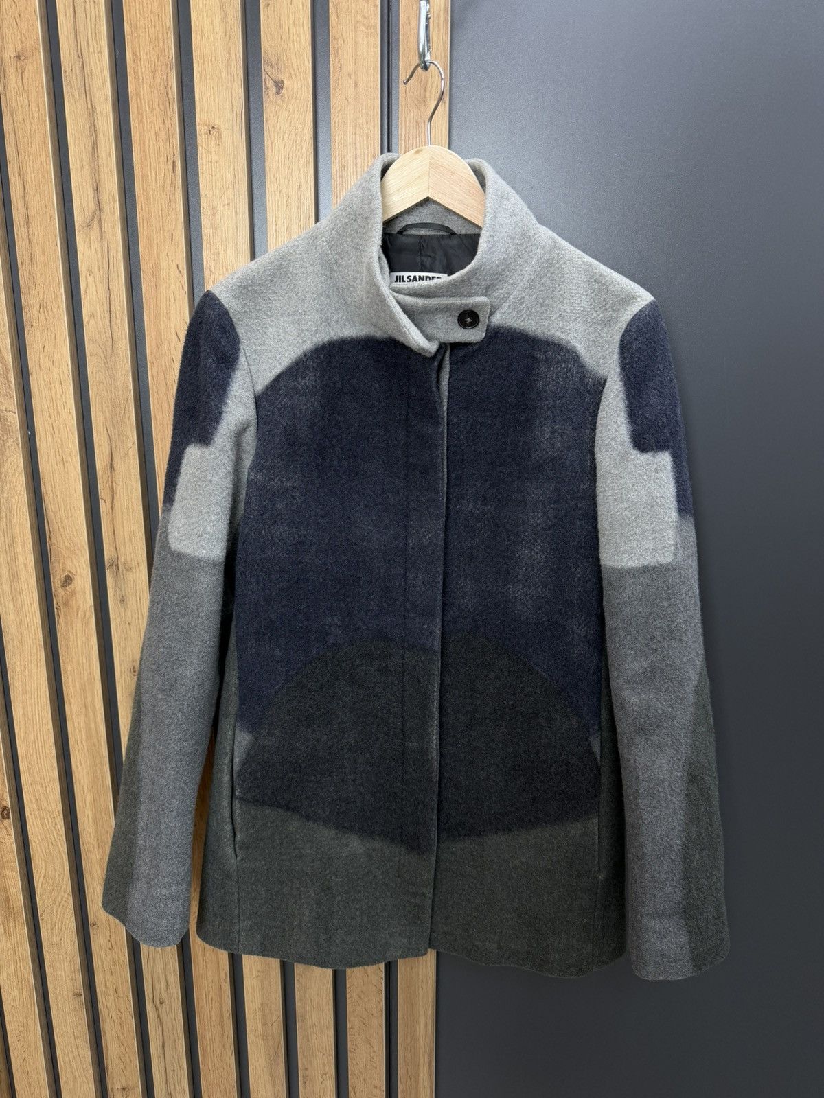 Jil Sander Jil Sander Women Wool Coat Grey Navy Colorblock Size 42 Size M / US 6-8 / IT 42-44 - 10 Thumbnail
