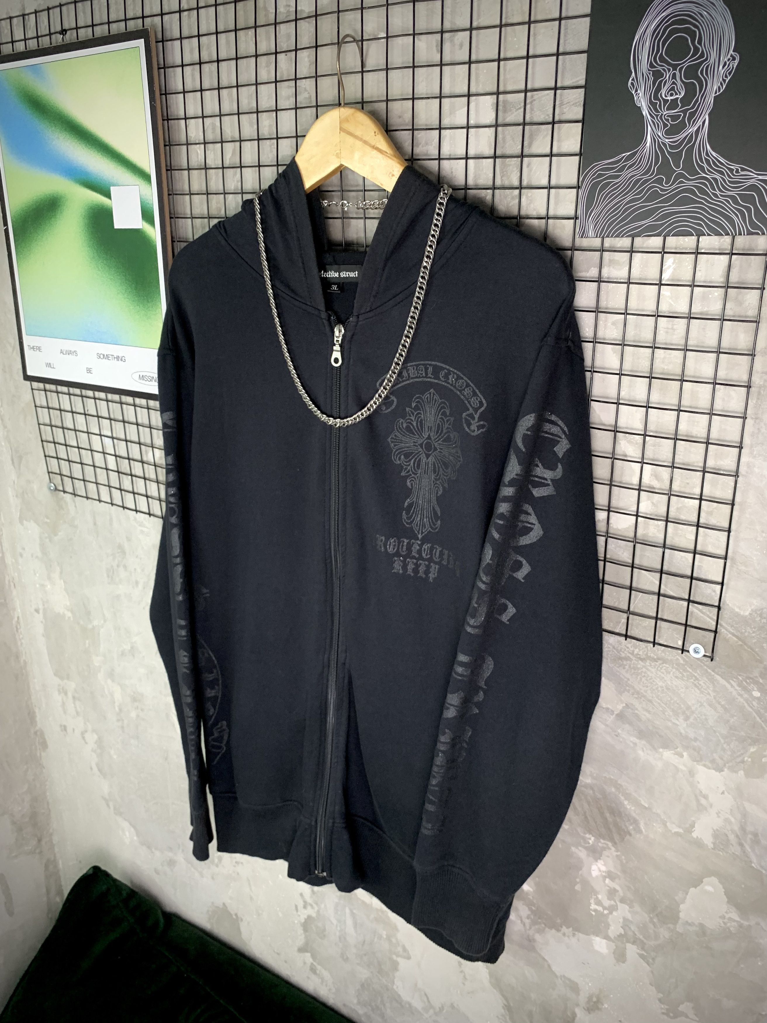 Defective Struct Y2K Defectif Struct Gothic Cross Tribal Full Zip Hoodie Size US XXL / EU 58 / 5 - 2 Thumbnail