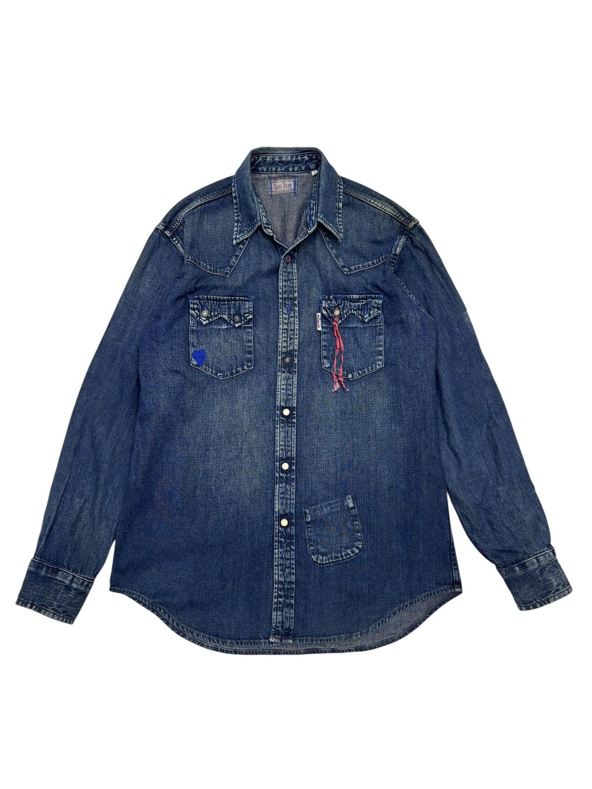 Blue Blue Japan BLUE BLUE JAPAN 🇯🇵 DOUBLE POCKET WESTERN DENIM SHIRT Size US M / EU 48-50 / 2 - 5 Thumbnail