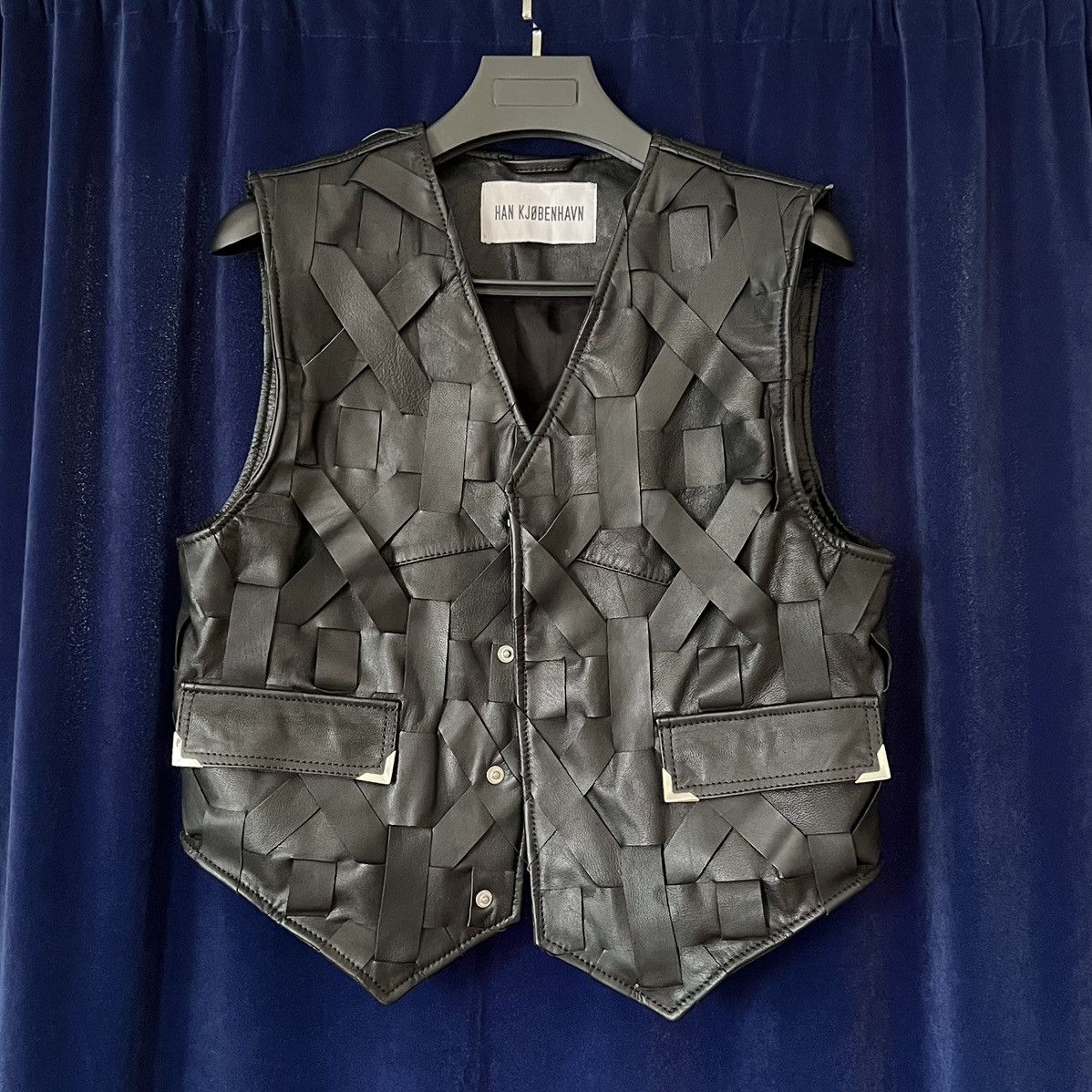 Han Kjobenhavn Han Kjobenhavn Woven Goat Leather Vest Size US M / EU 48-50 / 2 - 1 Thumbnail