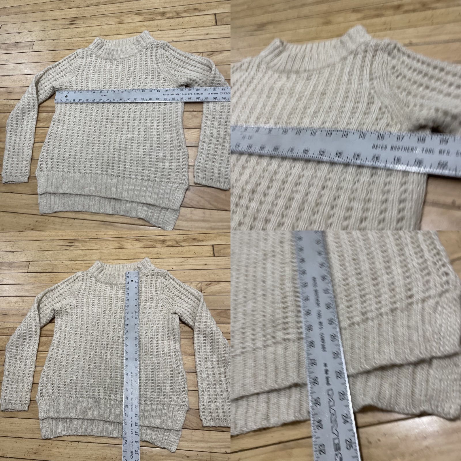 Vintage VINTAGE Field Flower Wool Blend Sweater Women S Cream Brown Crochet Knit Boho Old Money Size S / US 4 / IT 40 - 8 Thumbnail