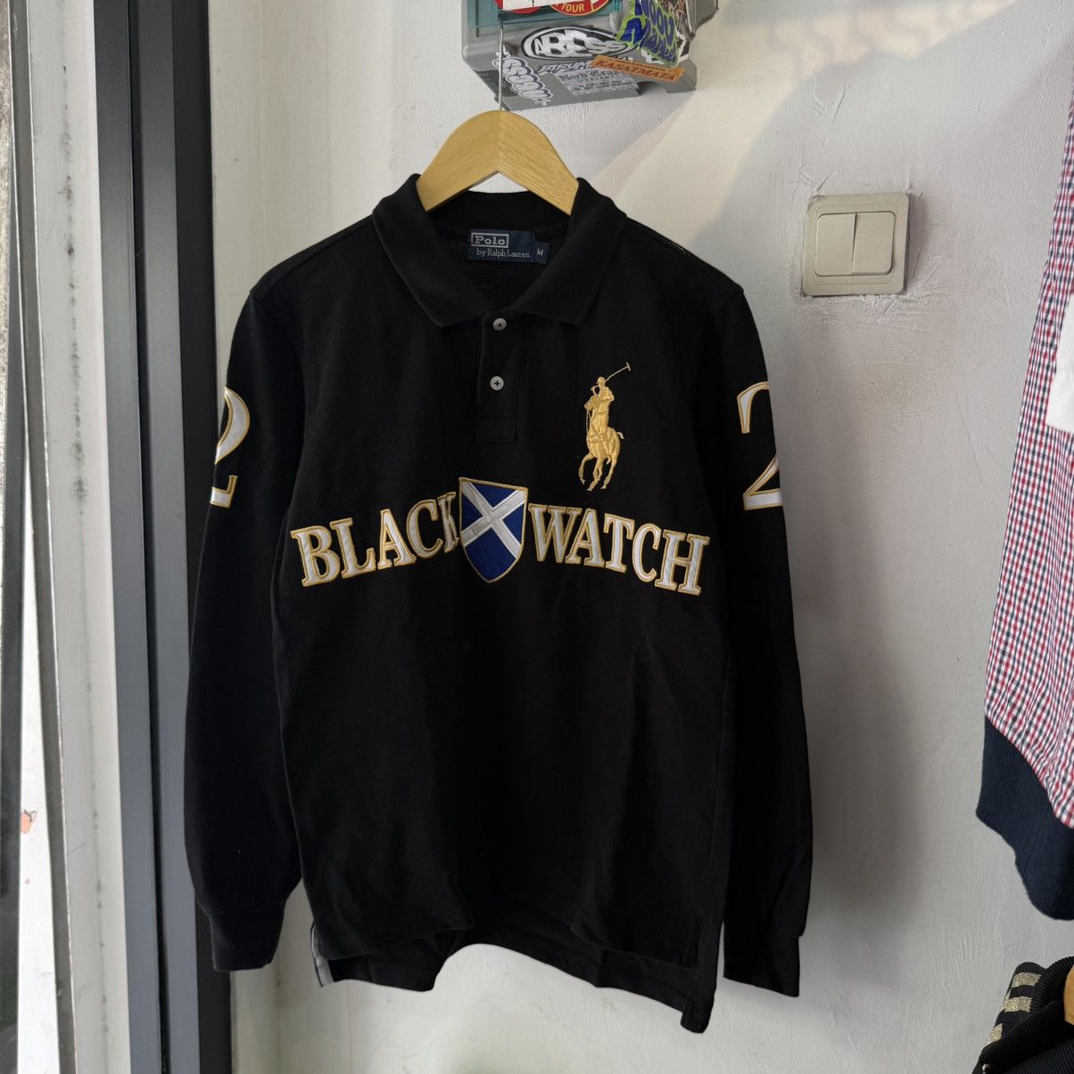 POLO RALPH LAUREN BLACK WATCH 2 black long poloshirt rugby