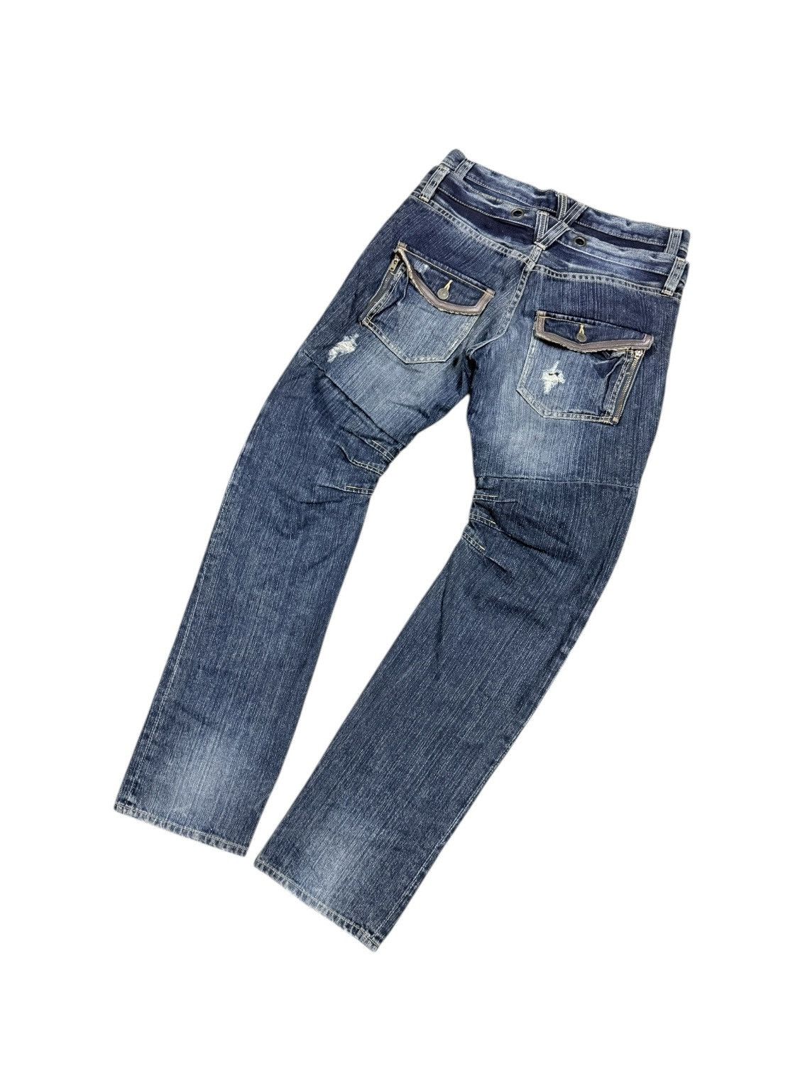 PPFM Vtg🔥PPFM Bondage Zipper Double Waist Curve Jeans Size US 32 / EU 48 - 14 Thumbnail