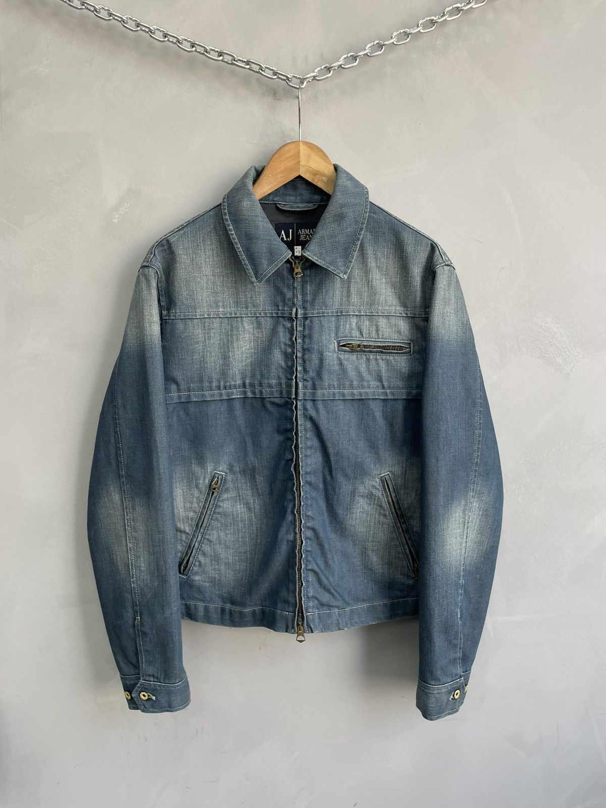Armani Vinateh emporio Armani denim trucker jacket hype y2k Size US S / EU 44-46 / 1 - 1 Thumbnail