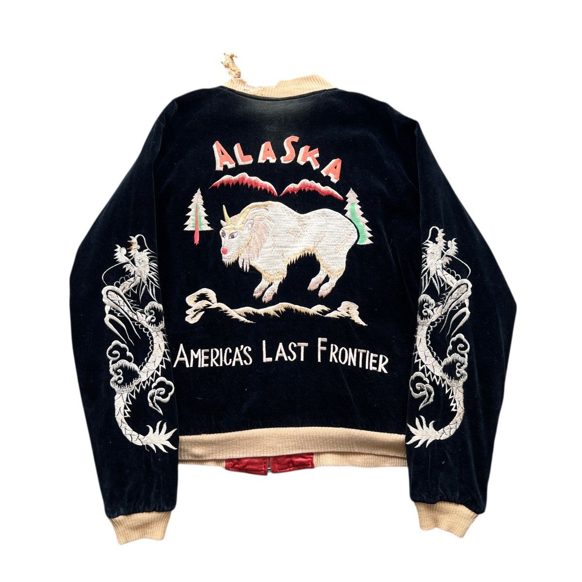 Tailor Toyo 🔥 RARE VINTAGE 50s STYLE ALASKA VELVET REVERSIBLE SUKAJAN Size US L / EU 52-54 / 3 - 4 Thumbnail