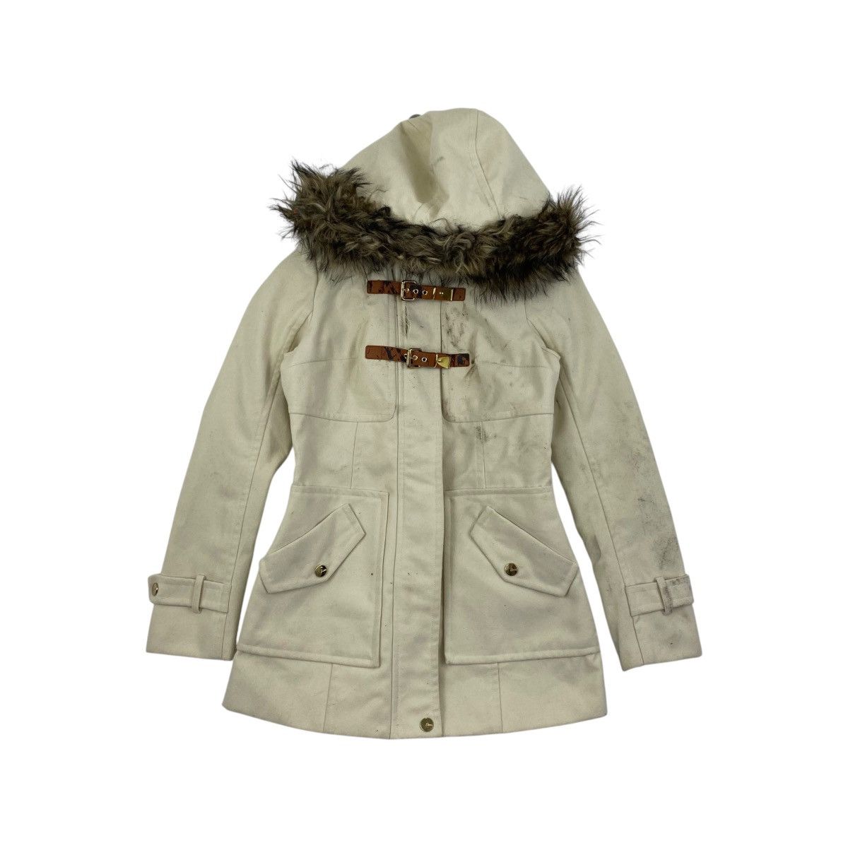 Guess Vintage GUESS LOS ANGELES Est 1981 Hooded Fur Winter Coat Size S / US 4 / IT 40 - 1 Thumbnail