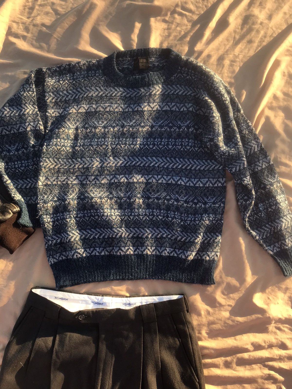 Handmade PURE BABY ALPACA HANDMADE KNITTED FAIR ISLE JUMPER Size US M / EU 48-50 / 2 - 2 Thumbnail