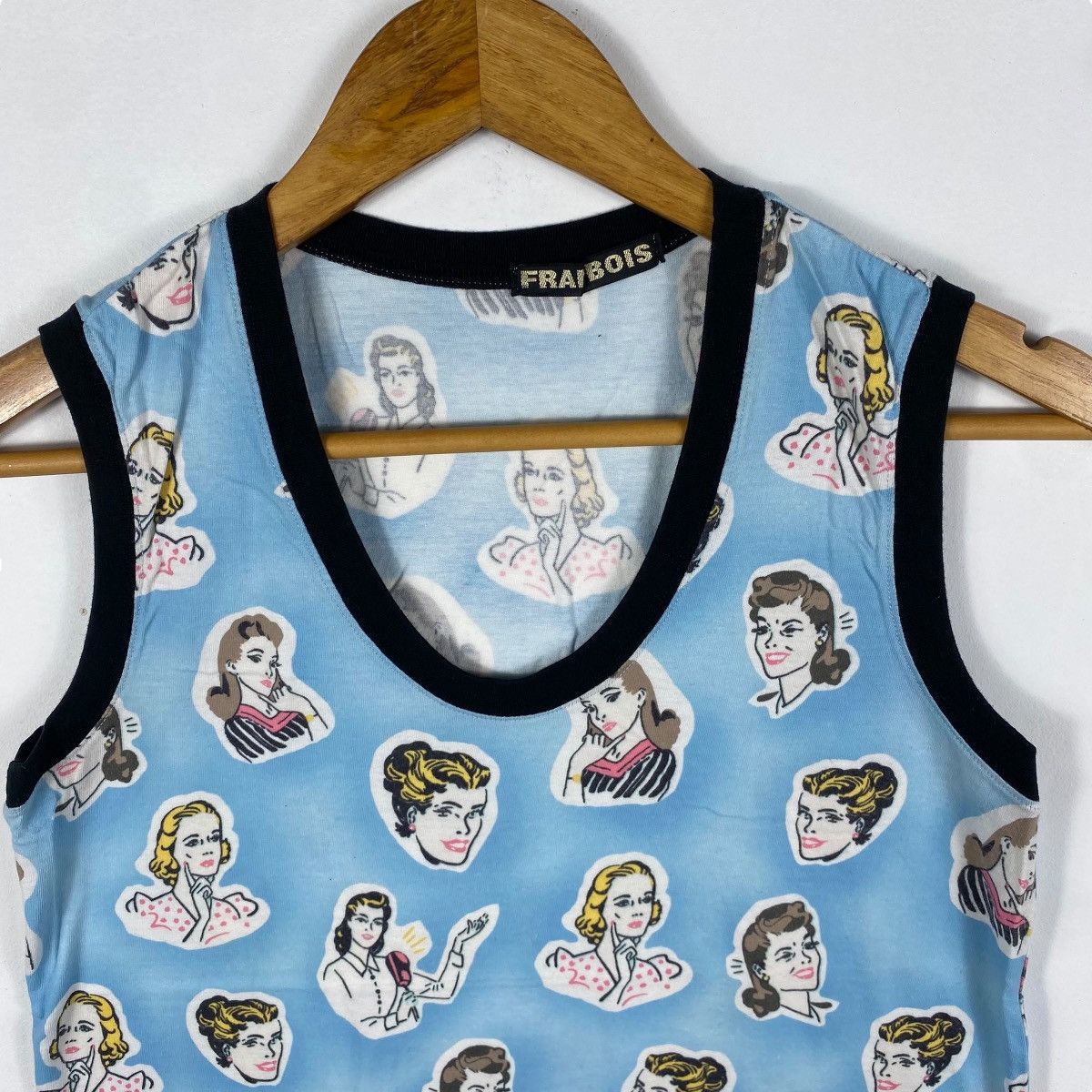 Frapbois Japanese Brand FRAPBOIS Retro Graphic Tank Tops One Size Size US S / EU 44-46 / 1 - 2 Thumbnail
