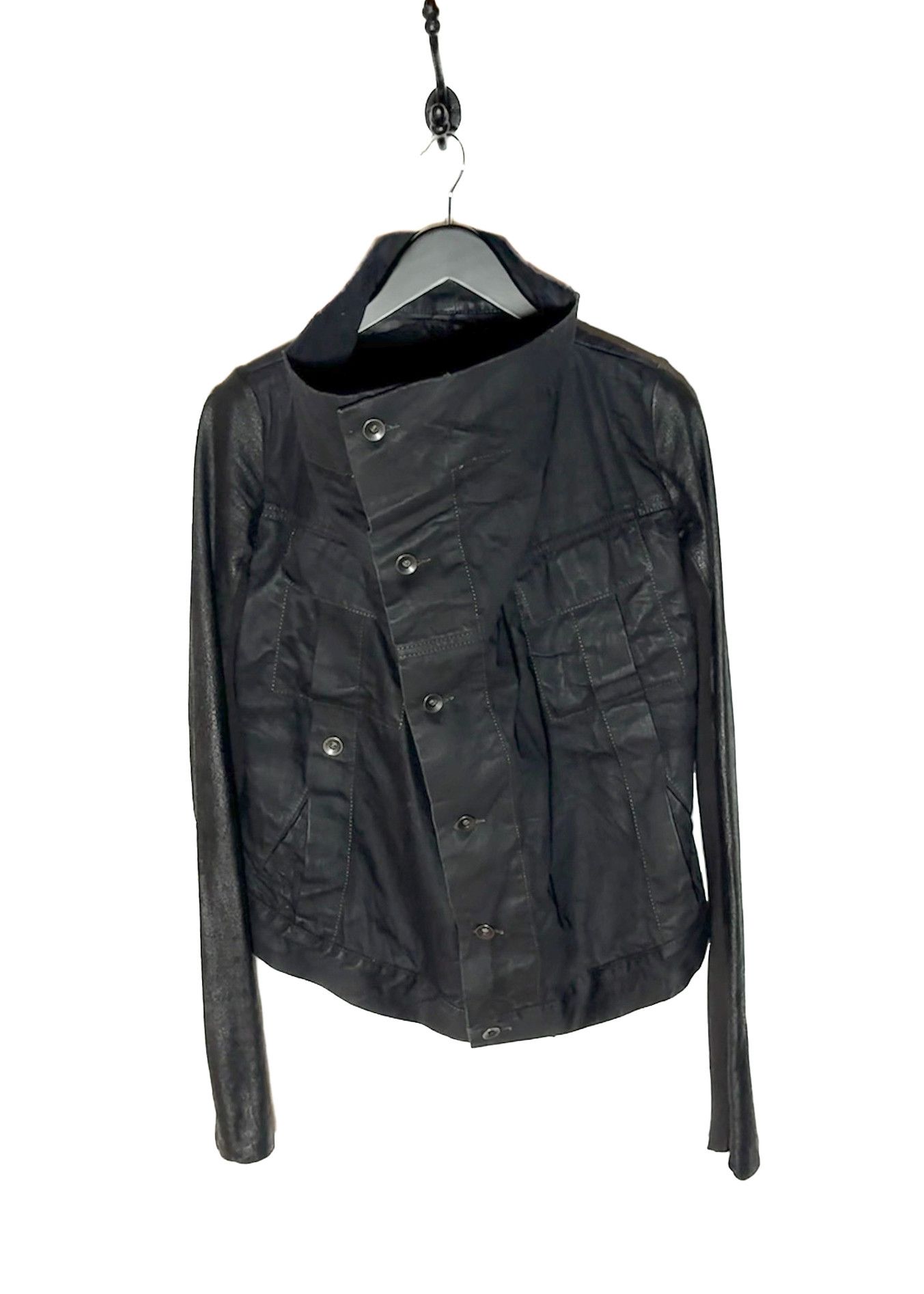 Rick Owens Drkshdw Rick Owens DRKSHDW Denim Leather Sleeves Jacket Size S / US 4 / IT 40 - 8 Thumbnail