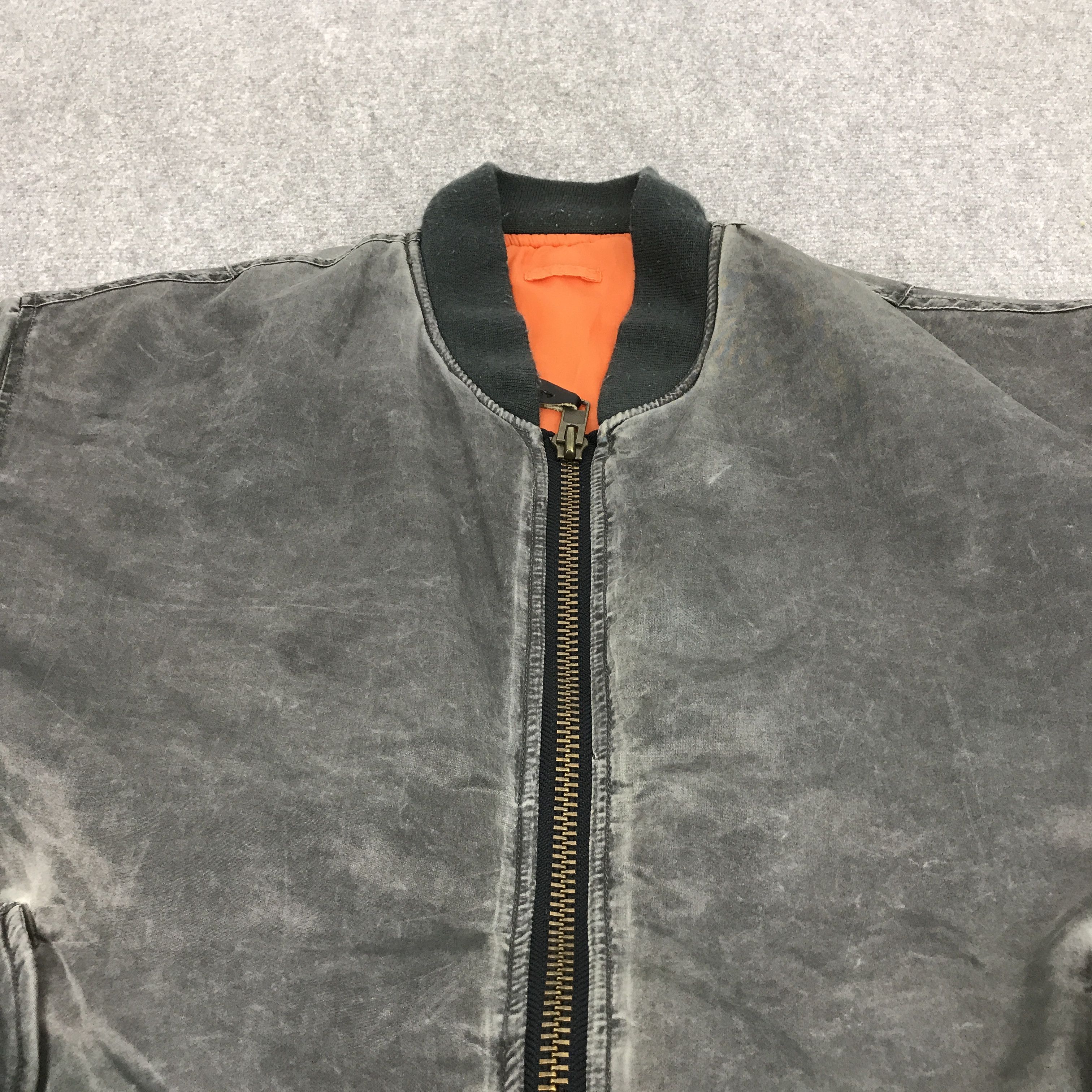 Japanese Brand BLACK FADED MA-1 STYLE BOMBERS JACKET Size US L / EU 52-54 / 3 - 5 Thumbnail