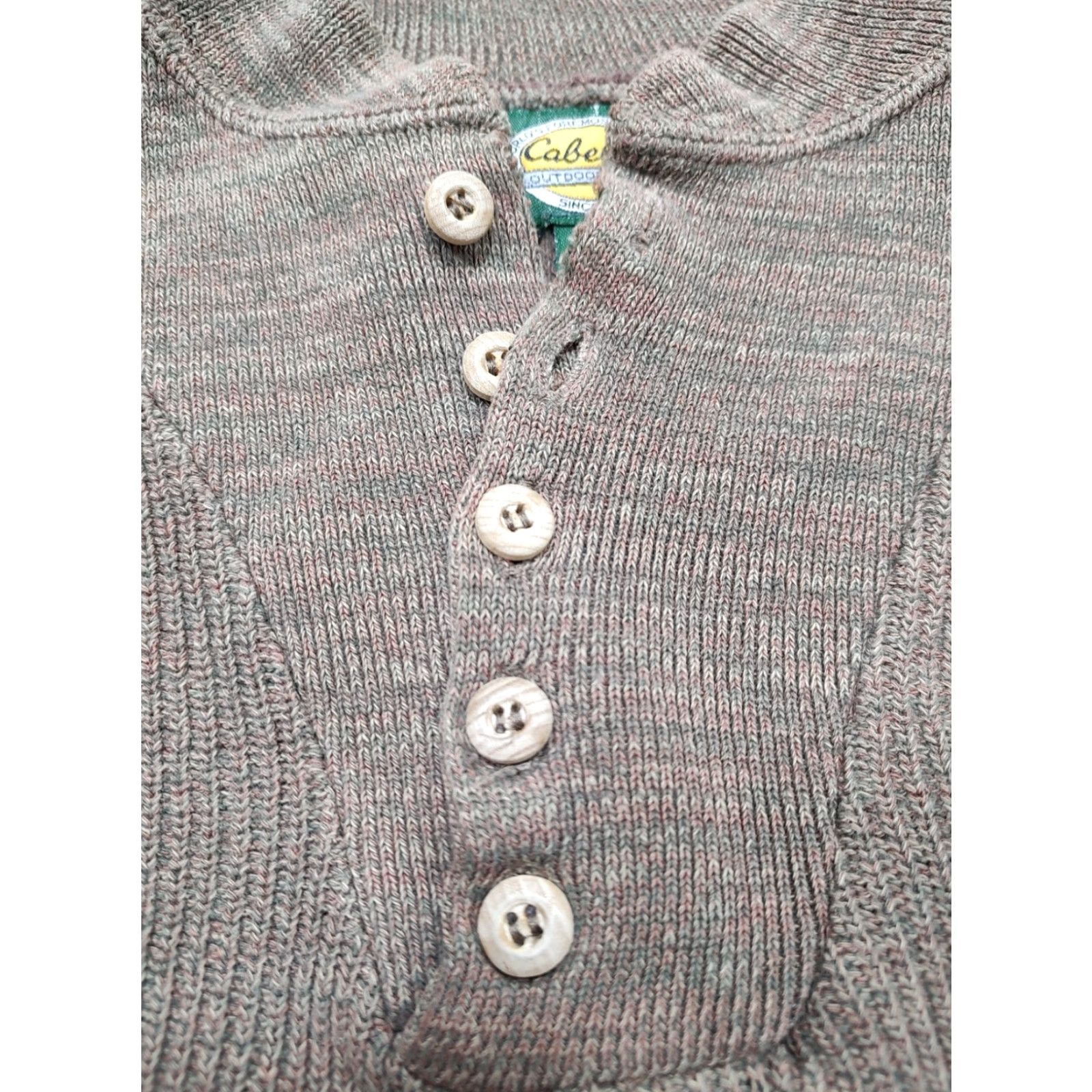 Vintage VINTAGE Cabela's Sweater Mens 2XL Brown Wind Stopper Henley Hunting Made In USA Size US XXL / EU 58 / 5 - 4 Thumbnail