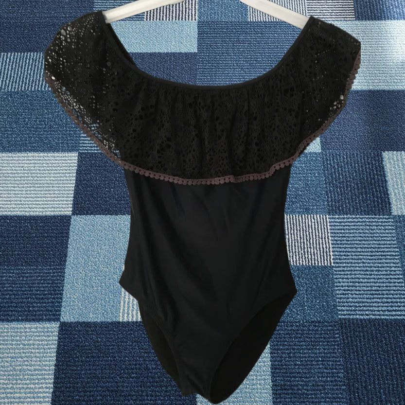 Mossimo Mossimo Women's Black Lace Boho Bodysuit One Piece Sz S Size S / US 4 / IT 40 - 1 Thumbnail
