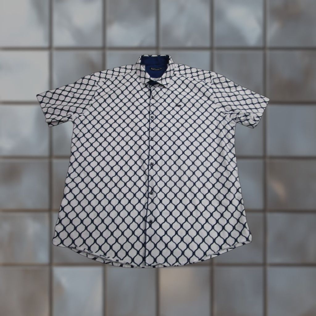 Vintage Paul Semih Shirt Mens 2XL White Geometric Print Short Sleeve Button Up Casual Size US XXL / EU 58 / 5 - 1 Thumbnail