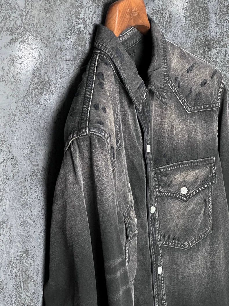 Amiri Amiri Black Gray Cotton Denim Jacket Size US L / EU 52-54 / 3 - 5 Thumbnail