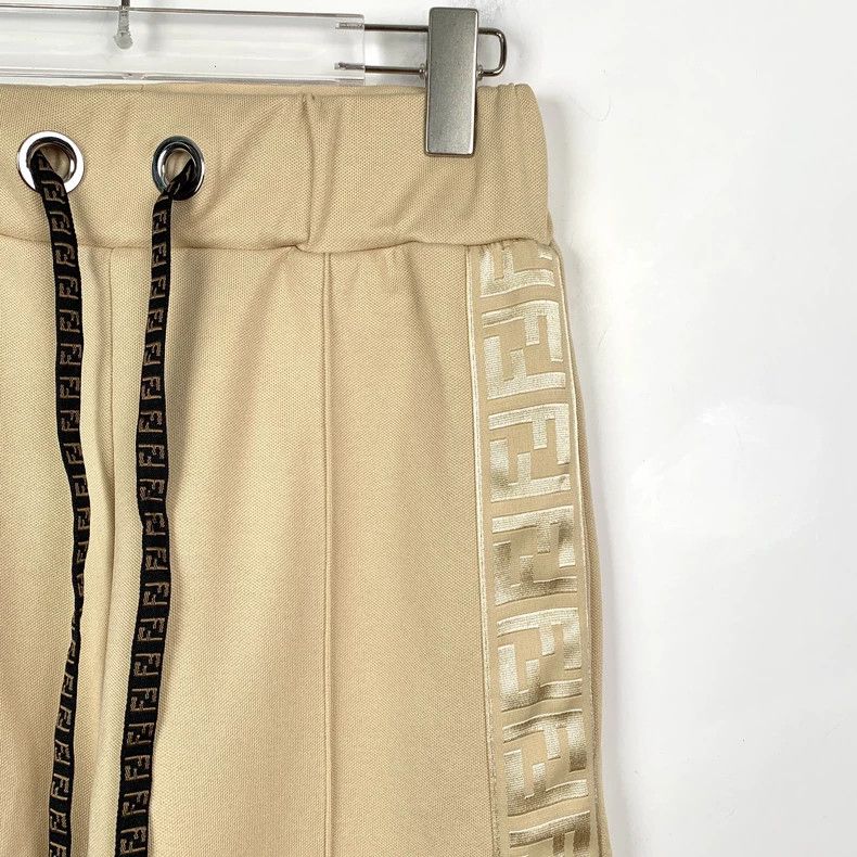 Fendi FENDI Beige Monogram Drawstring Straight Leg Trousers Size 42" / US 20 - 3 Thumbnail